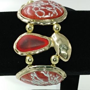 NWT Tesori Ornate Orange/Coral Stretch Bracelet